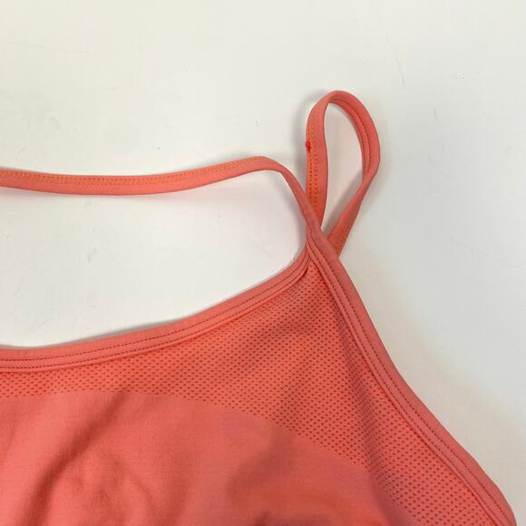 Fabletics Sevan Seamless Sports Bra Pink Grapefruit Strappy Light Support Large - Picture 4 of 7